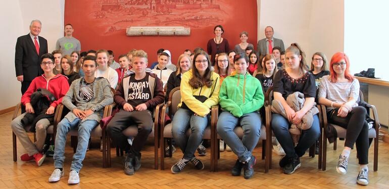 Poly-Schüler zu Besuch im Rathaus