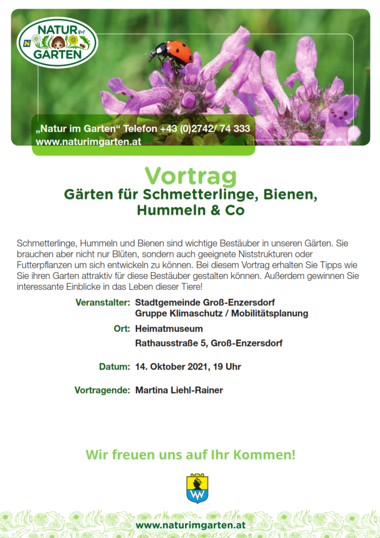 Vortrag Gärten für Schmetterlinge, Bienen, Hummeln & Co. 
